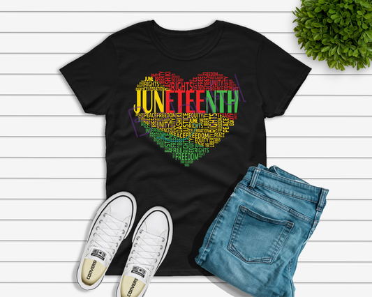 Juneteenth Heart DTF Transfer