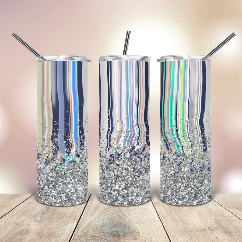 3D Confetti (20 oz) Sublimation Tumbler Transfer