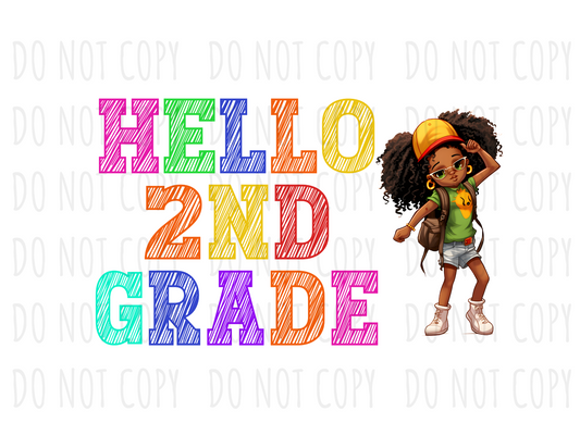 DIGITAL DOWNLOAD - Hello 2nd Grade (PNG)