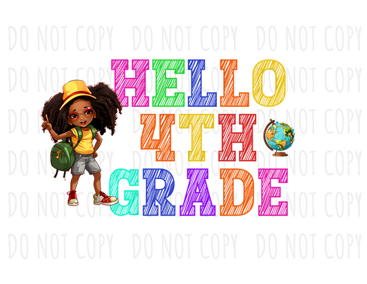 DIGITAL DOWNLOAD - Hello 4th Grade (PNG)