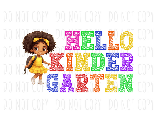 DIGITAL DOWNLOAD - Hello Kindergarten (PNG)