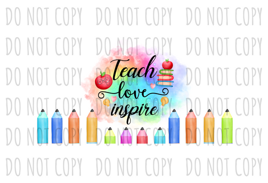 Teach Love Inspire 16 oz Libbey Glass UV Wrap