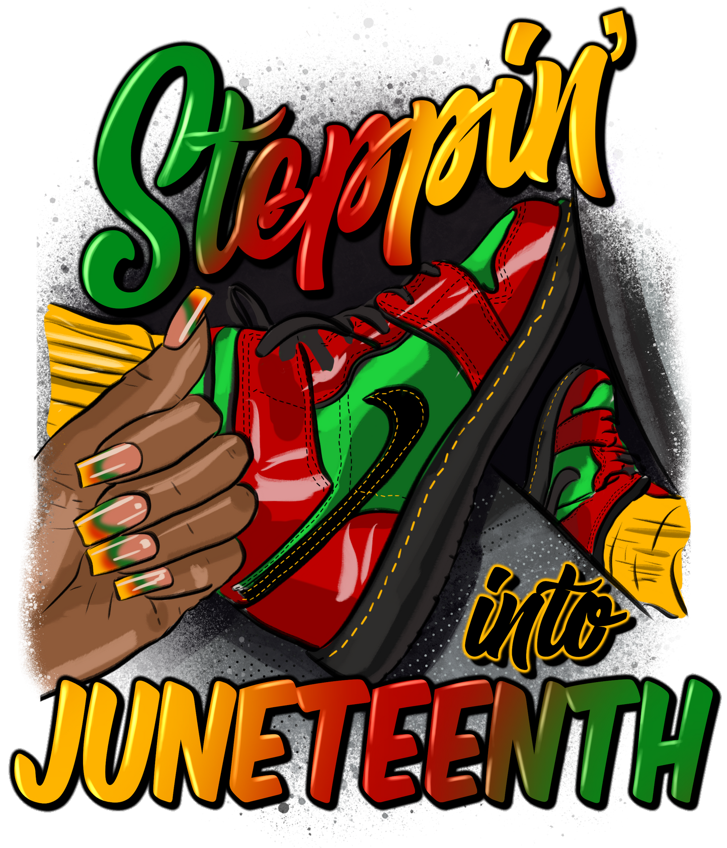 Steppin Into Juneteenth (Female Sneaker) DTF Transfer