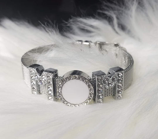 Mom Sublimation Silver Bracelet