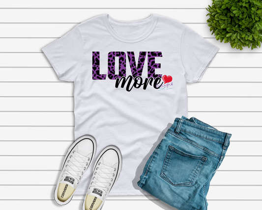 Love More Purple Leopard Sublimation Transfer