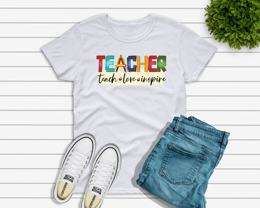 Teacher Teach Love Inspire Sublimation Transfer